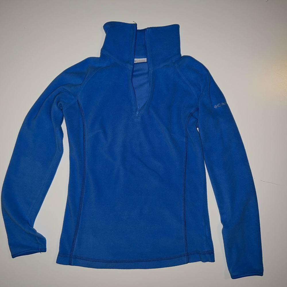 Columbia XS light blue micro fleece quarter zip